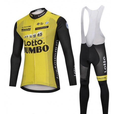 Tenue Cycliste Manches Longues et Collant à Bretelles 2018 LottoNL-Jumbo N001